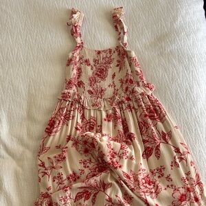Floral Red and Cream Dress